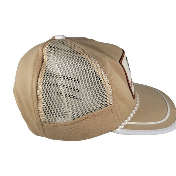 Erlanger Beer Rope Trucker Snapback‎ Hat Cap Vtg 80s Brown Mesh Patch Drawstring - Picture 3 of 7